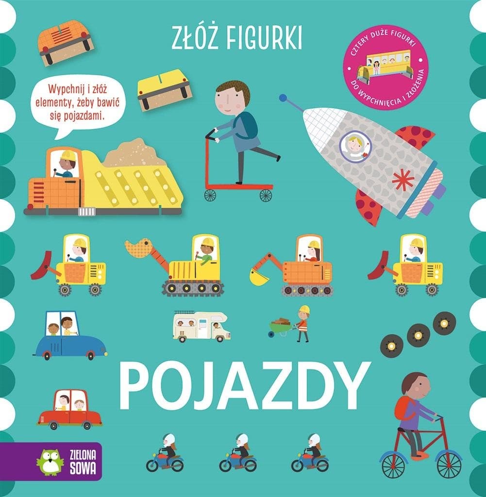 Złóż figurki Pojazdy - książka z tekturowymi modelami do składania
