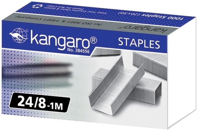 Zszywki stalowe Kangaro nr 24/8 - 1000 sztuk
