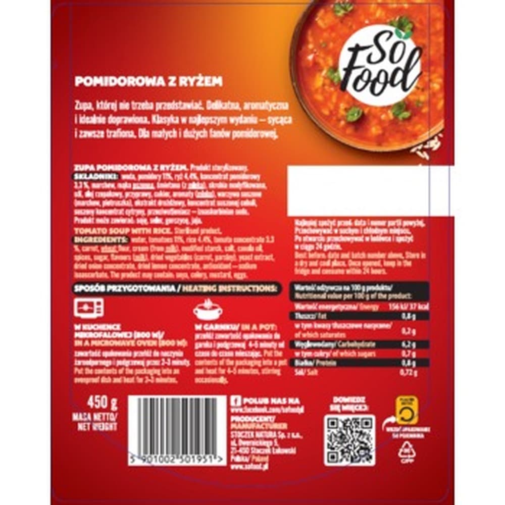 Zupa pomidorowa z ryżem 450 g