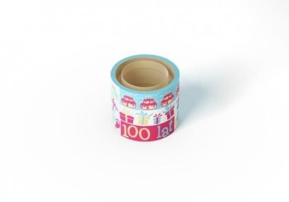 Zuzu Toys Taśmy do Pakowania Prezentów Urodzinowe, 3 szt. 50m